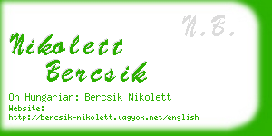 nikolett bercsik business card